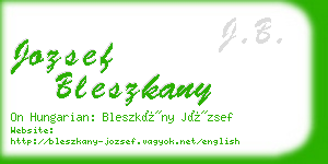 jozsef bleszkany business card